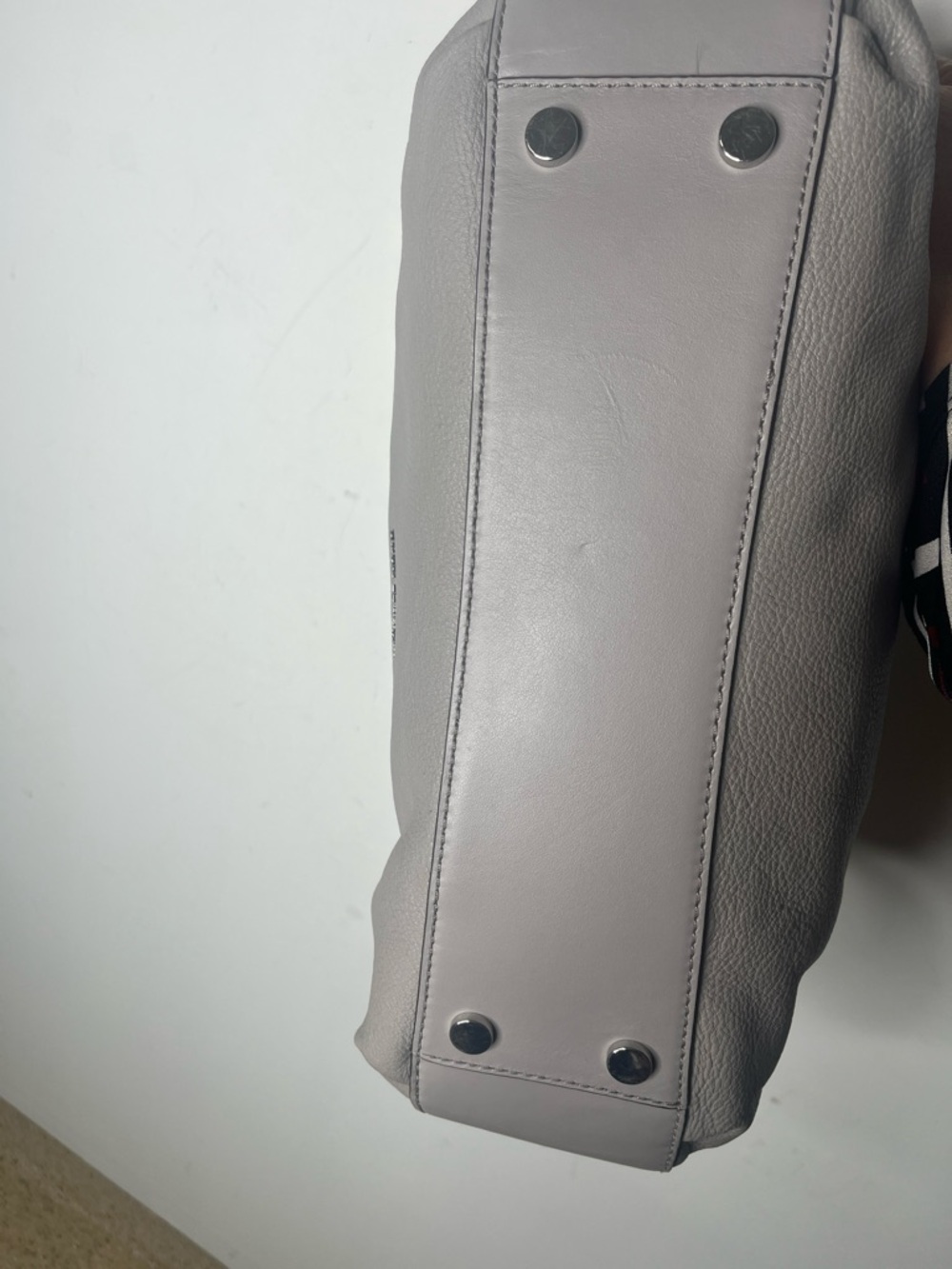 MICHAEL Michael Kors Lillie Chain Strap Lg Shoulder Bag Pearl Gray Tote Leather - Picture 7 of 12